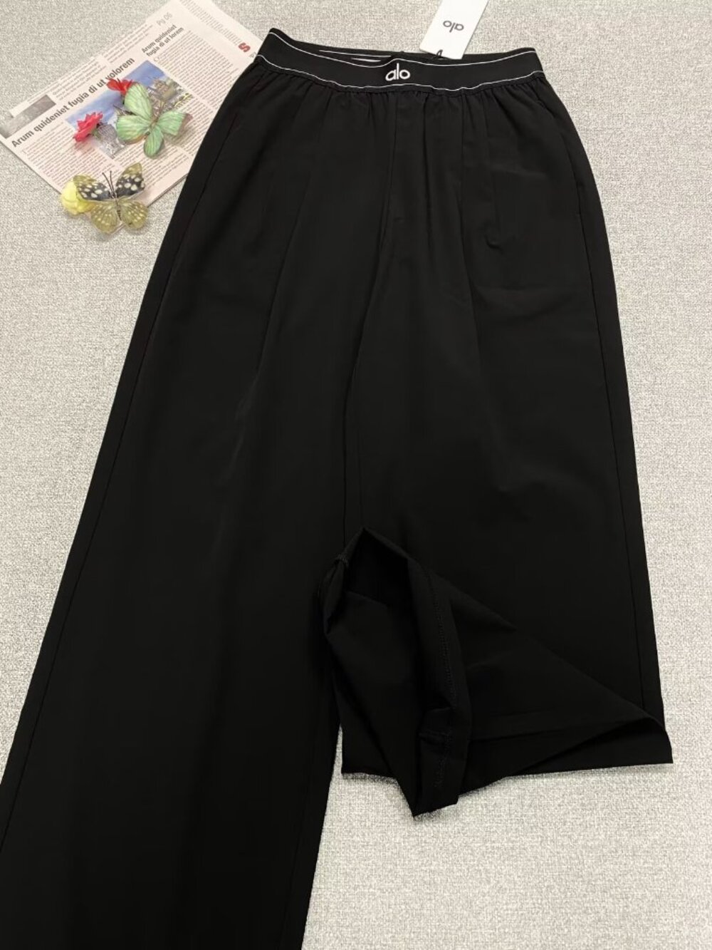 😍ALO Yoga Suit Up Trouser Black(Regular)🏆Wide-Leg Trousers/Lightweight/Chic - Picture 6 of 8